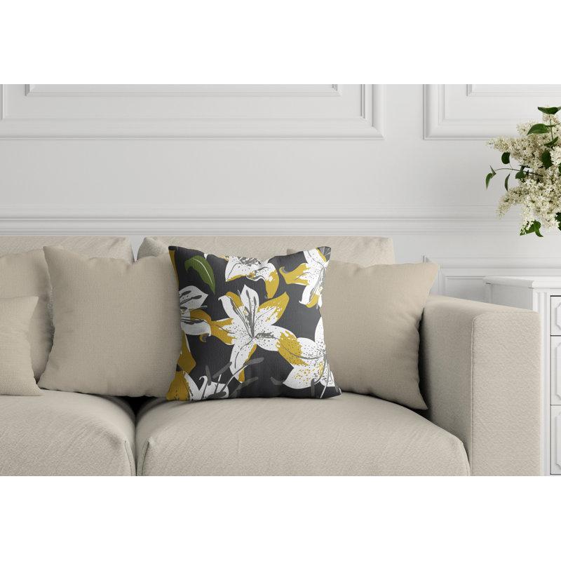 Housse et insert de coussin rectangulaire extérieur Cybil, L 15 po x H 15 po, Gris