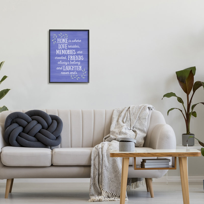 Home Memories Friend Laughter Citation «Blue Botanicals» par Sundance Group, LLC - Art textuel, H 20 po x l 16 po x P 1,5 po