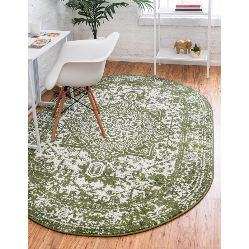 Giverny Oriental Indoor Rug, Oval 5'3" x 8'