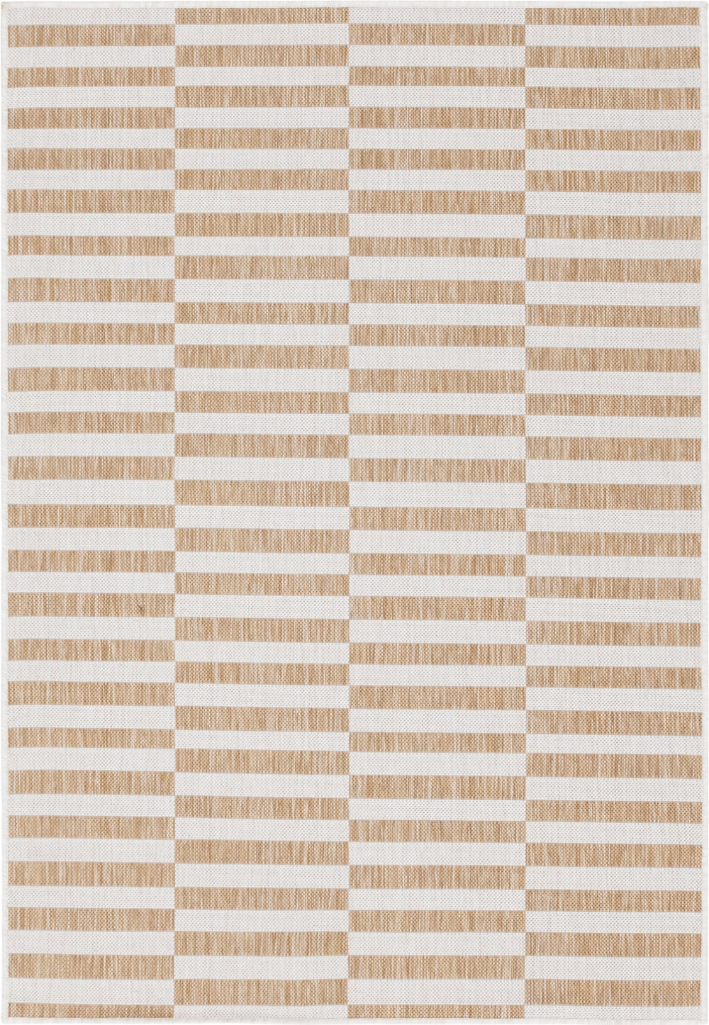 Robinson Taupe Ivory Outdoor Rug, Rectangle 6' x 9'