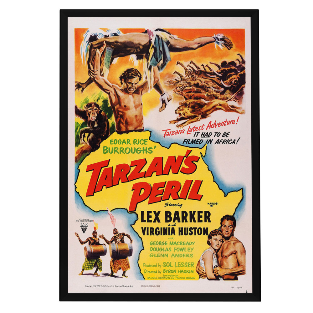 Trinx Tarzan's Peril (1951) Framed On Paper Poster | Wayfair