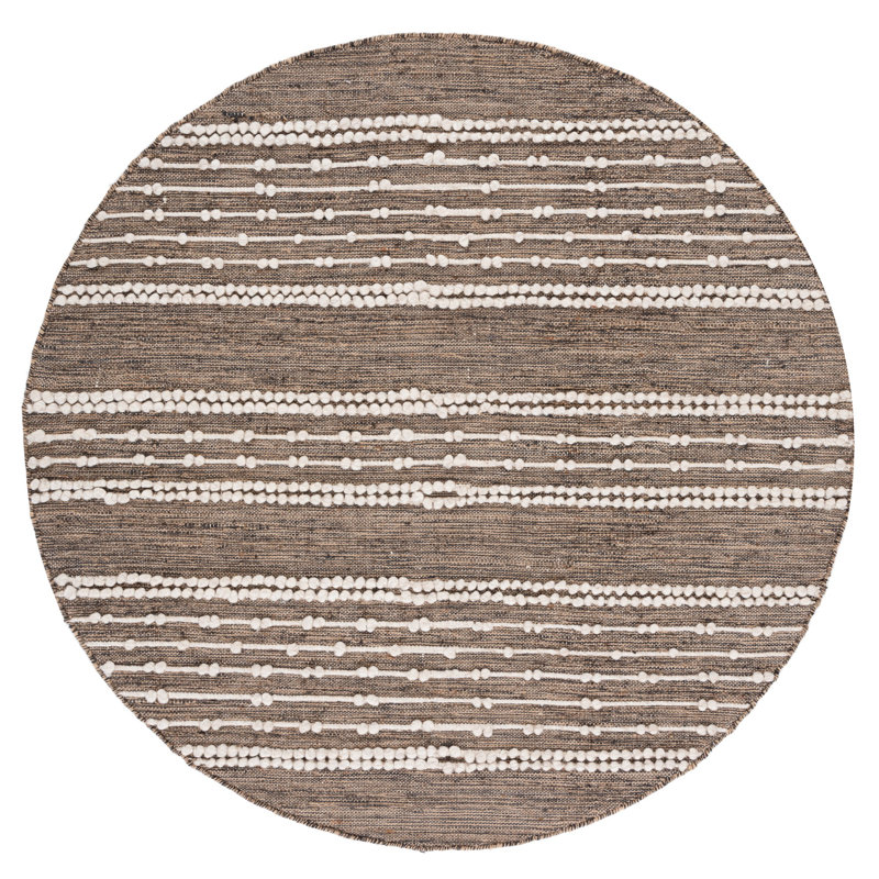 Tapis rayé en jute / laine Malsbury, Rond 6 pi