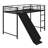 Metal Bunk Bed Frame With With Slide, Ladder And Safety Guardrail-1071488722-1071488720