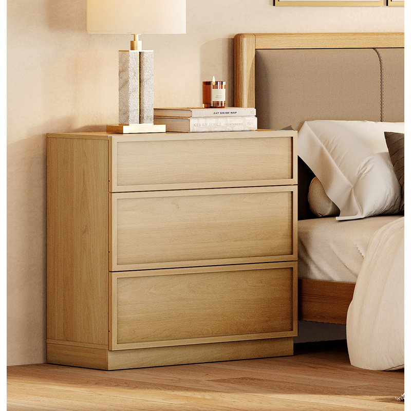 Table de chevet avec 3 tiroirs, grande table de bout moderne avec grand rangement pour le salon, table d'appoint en bois pour la chambre à coucher et rangement pour garde-robe