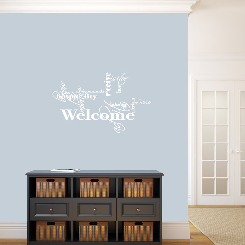 Text & Numbers Non-Wall Damaging Wall Decal, White