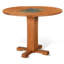 Table de salle à manger Marv avec 2 abattants, plateau rond de 40 po, bois brun