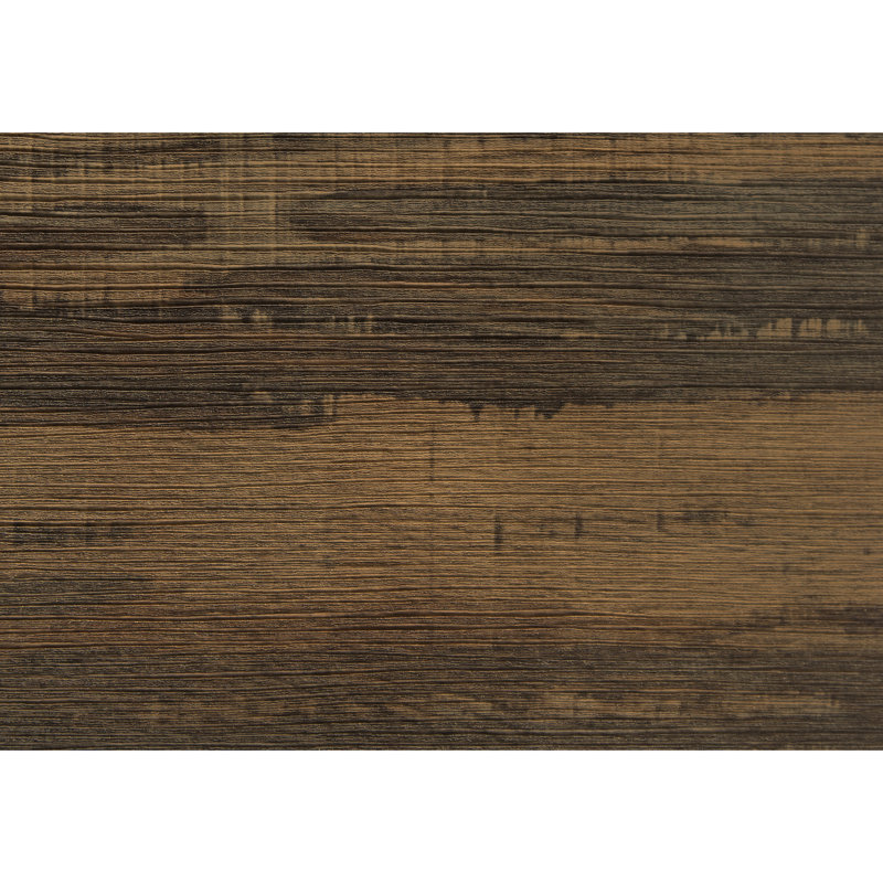 Table d'appoint avec tiroir de rangement, stratifié brun et métal noir, idéale pour les espaces de vie modernes et fonctionnels, et convenant également à une chambre.