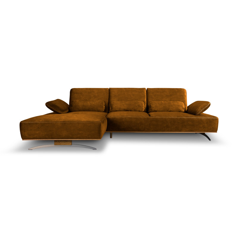 Aunye 4 Seater Sofa & Chaise, Gold, Left Hand Facing