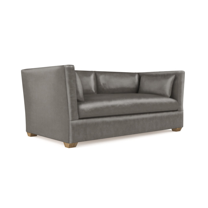 Rivington Flare Square Track-Arm Sofa, Natural, Vintage Leather Pumice, 31" H x 84" W x 37" D