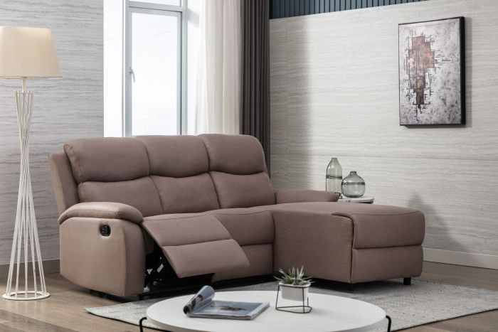 Boa Reclining Corner Sofa, Taupe, Right Hand Facing