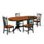 Ensemble de table de salle à manger 5 pièces comprenant une table ovale en bois avec papillon et 4 chaises de cuisine, noir et cerise-31769992-124329233-49667084