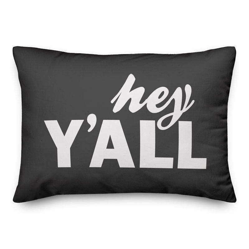 Textual Outdoor Throw Pillow, Charcoal