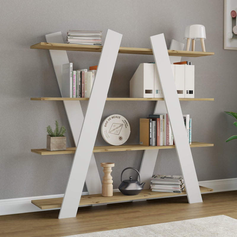 Étagère à livres H 53,94 po x l 59,06 po Frieda, Blanc