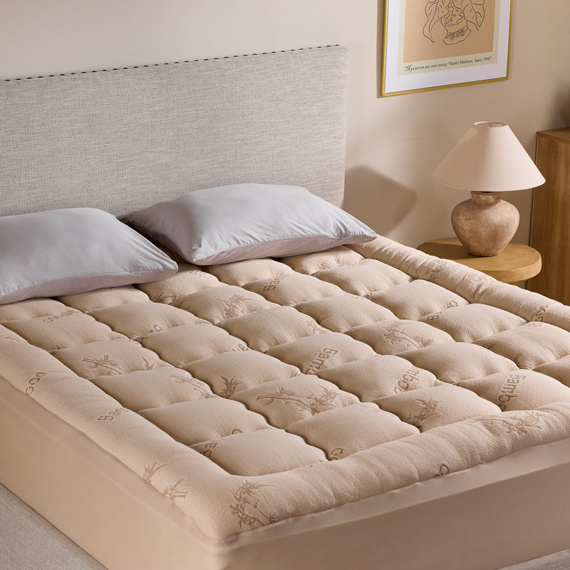 BEDLORE® Rayon Bamboo Mattress Topper, Pillow Top Mattress Pad with 6-18'' Deep Pocket, Soft Bed Topper for Back Pain Relief