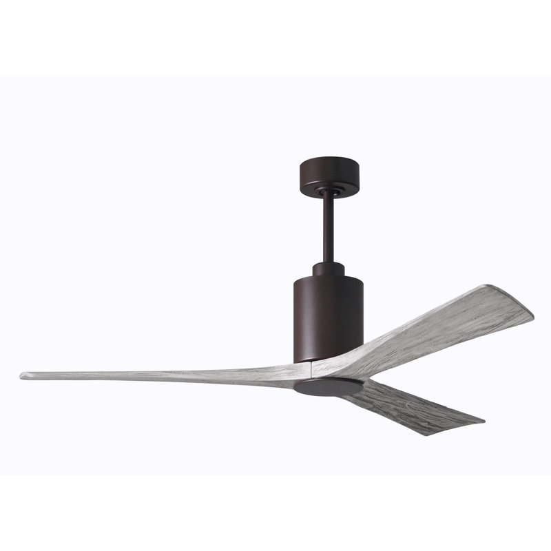 Patricia LED Downrod Ceiling Fan, Textured Bronze, Barn Wood, 60"