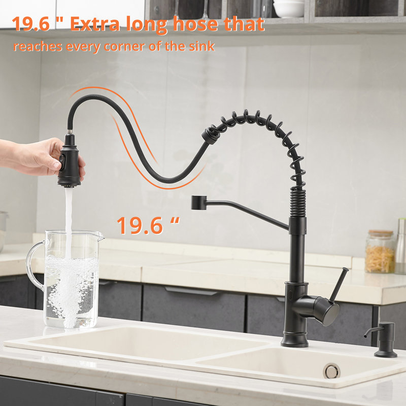 Hands Automatic Kitchen Faucet - Touchless Motion Sensor, Pull Down , Black Contemporary Design, Brass, Ceramic Filler Smart With Sensor Activated, Contemporary, For Sink