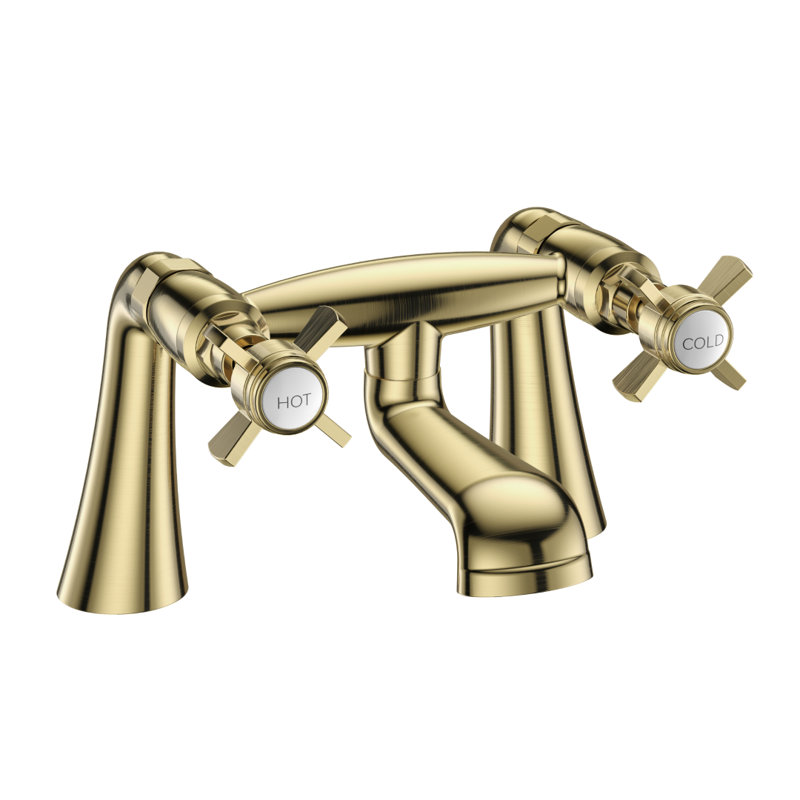 VeeBath Regency Traditional Bath Filler Mixer Tap, Brushed Brass