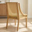 Chaise d'appoint Farmhouse Rustic - Chaise de salle à manger en bois massif durable avec siège rembourré en lin et accoudoirs décoratifs-1860377997