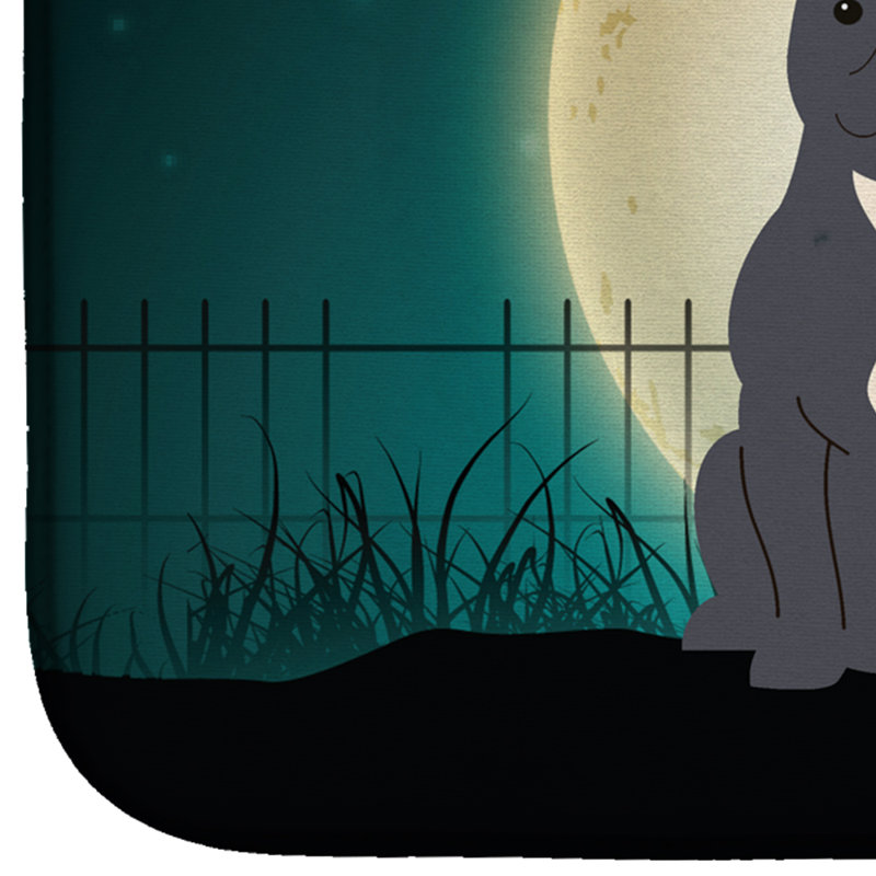 Tapis de séchage halloween staffordshire bull terrier, Bleu