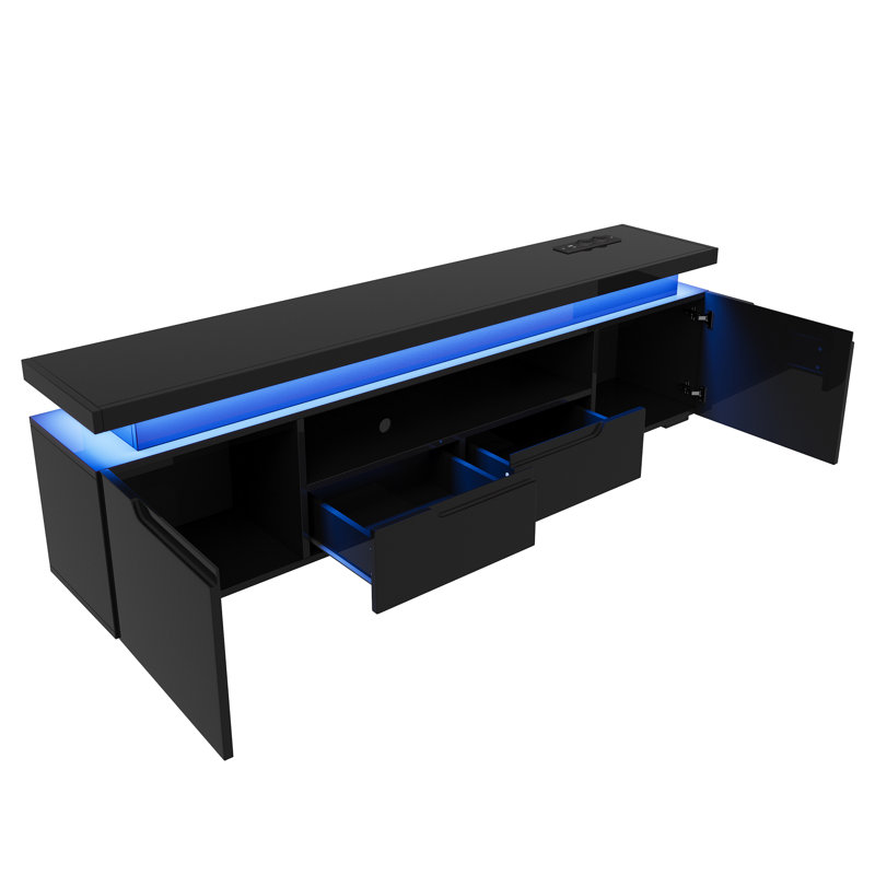 180 cm W Display Cabinet, Black