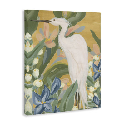 «Tropical Egret», peinture sur toile par June Erica Vess