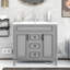 Meuble-lavabo moderne gris 36 po avec compartiments spacieux pour ranger facilement tous vos articles essentiels