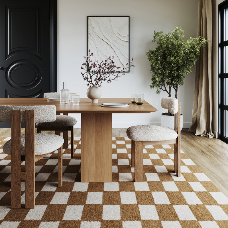 Tapis en laine à carreaux Quinarae, Rectangle 6 pi x 9 pi