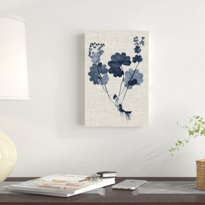 " Navy And Linen Leaves IV " by Vision Studio