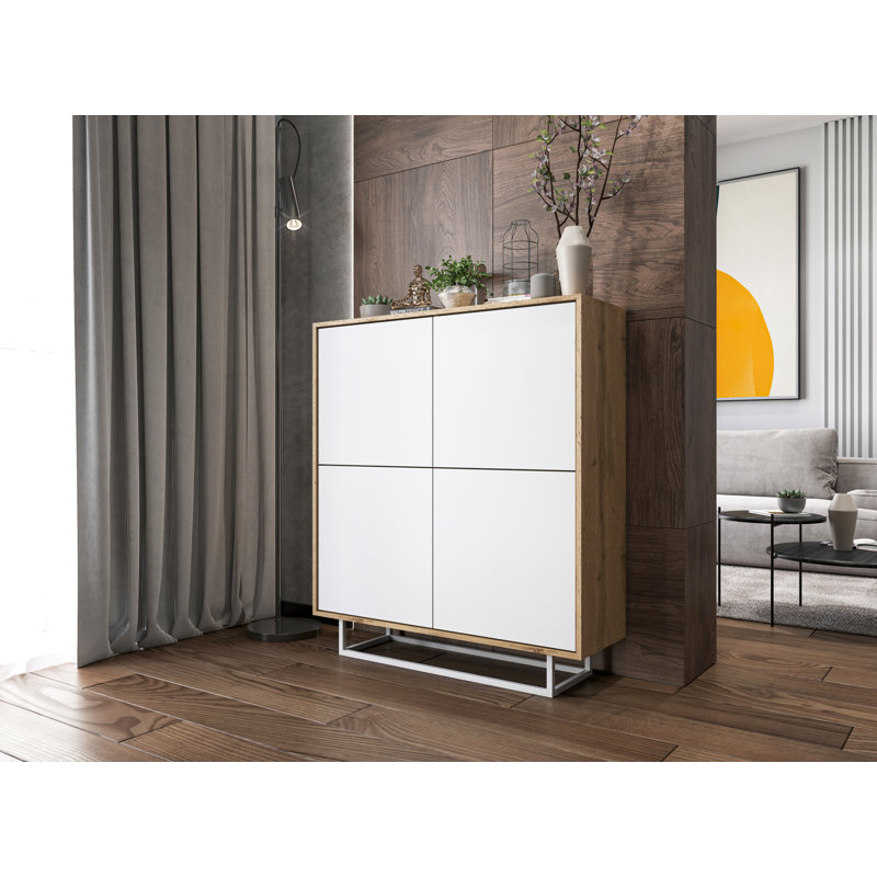 Creeve 113cm Sideboard, Oak Wotan/White Mat