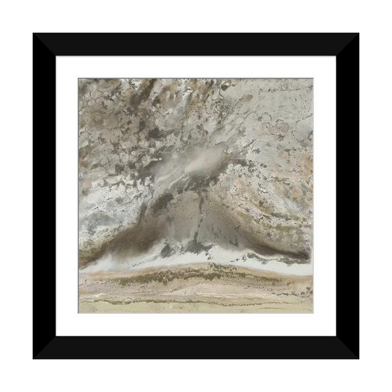 « calme terrain », reproduction d’art sur toile, H 16 po x l 16 po x P 1 po, Papier d'art encadré noir