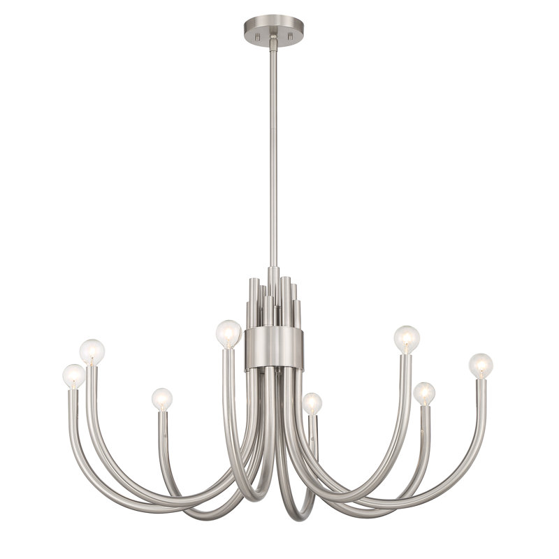 Sorrento 8-Light Chandelier, Satin Nickel