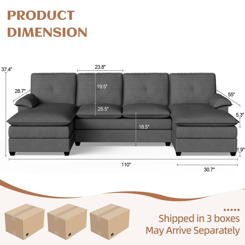 Rezarta 3-Piece Upholstered Sectional