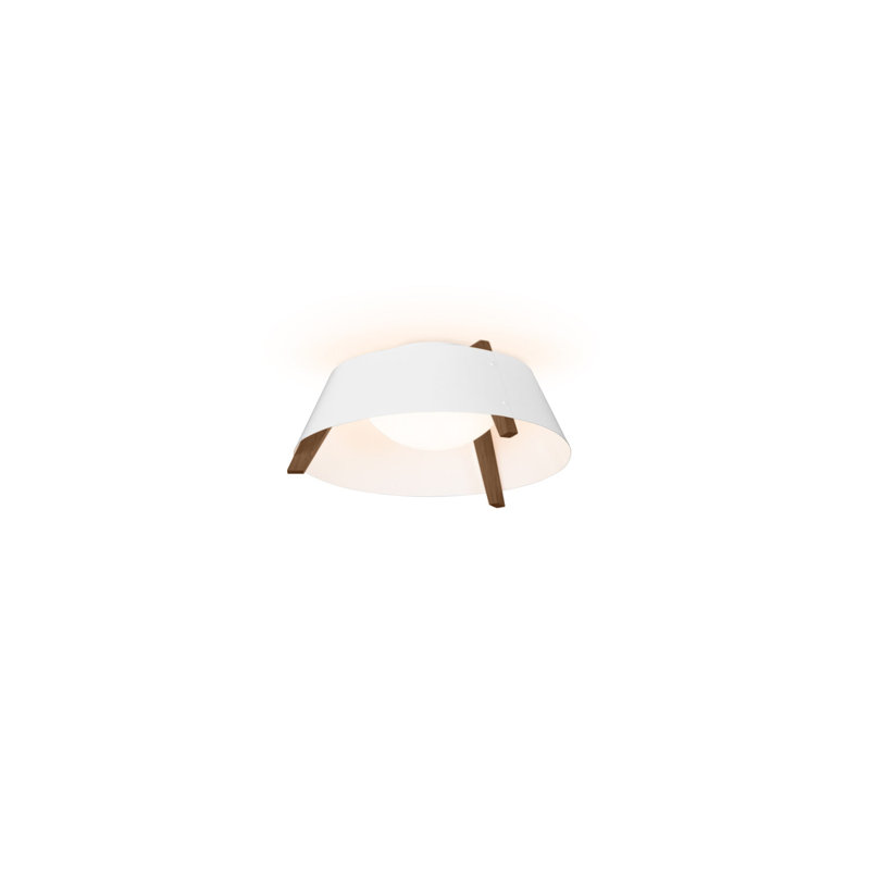 Casia 1 - Light LED Flush Mount, Walnut, Gloss White, 2700 K