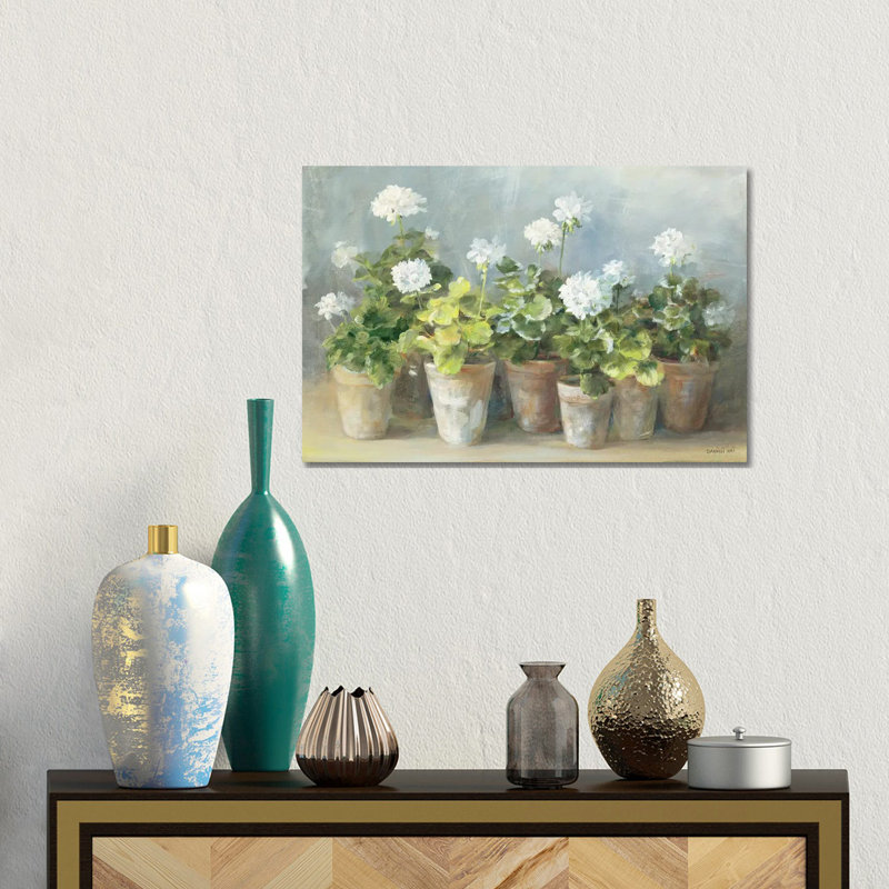 Geraniums - Wrapped Canvas Print, 30.48 cm H x 45.72 cm W