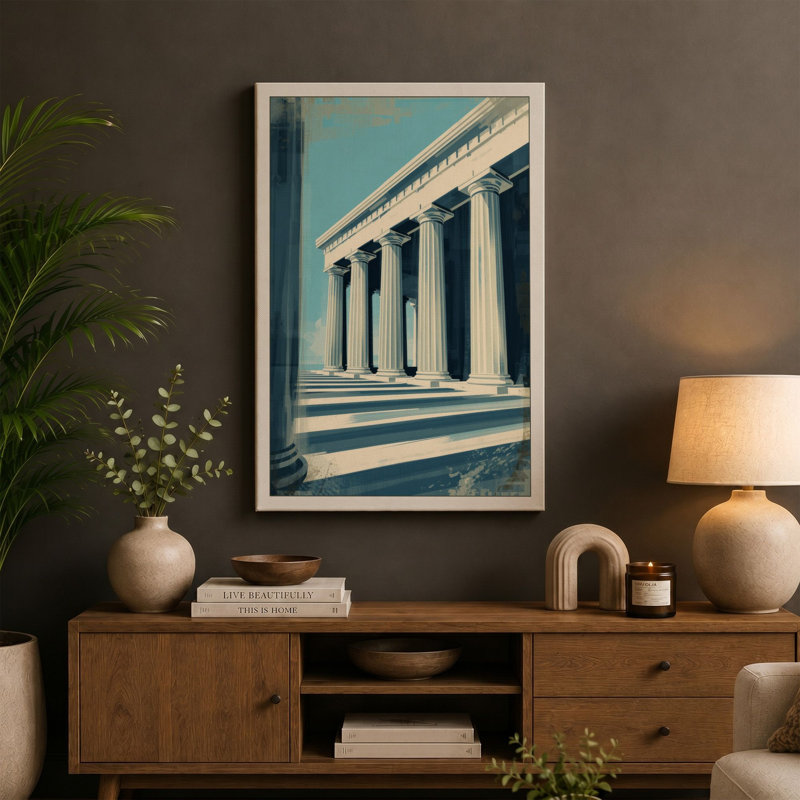 Columns and Sky Modern - Wrapped Canvas, White Border, 30x20 - 76.2 x 50.8 cm