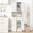 White Metal Bathroom Storage Cabinet, 71" Tall Narrow Floor Cabinet with 2 Doors and Adjustable Shelves for Small Spaces
