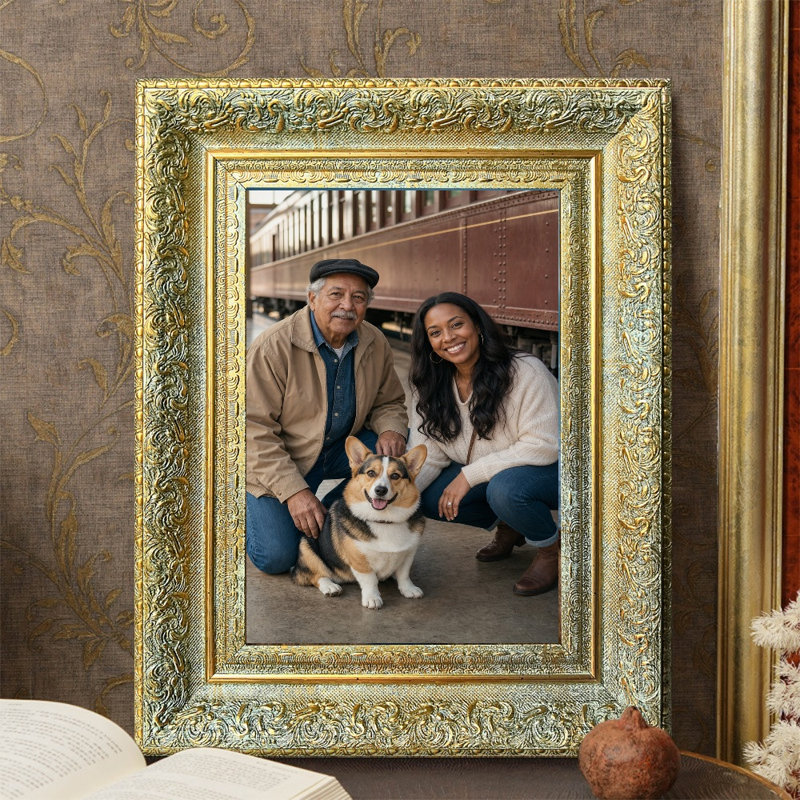 Cadre photo décoratif doré antique 1 pièce 8 po x 10 po avec changement de photo facile