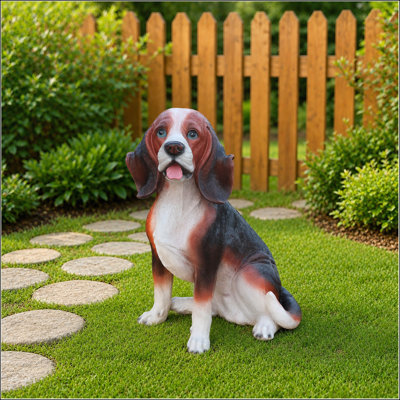 Lifelike Beagle Dog Statue, Realistic Resin Animal Figurine for Indoor and Outdoor Decor, Perfect Gift for Pet Lovers