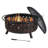 Mast Round Wood-Burning Bronze Finish Crossweave Fire Pit with Screen and Poker-1251859383