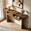 Console 63 po, canapé ovale courbé avec 2 tiroirs Farmhouse
