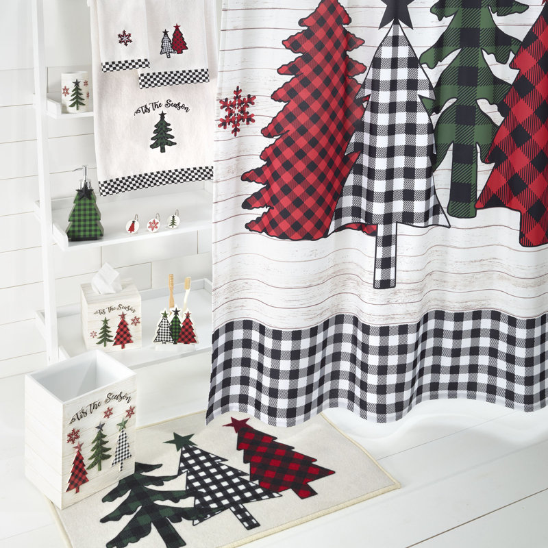 Tis the Season Bath Shower Curtain Hooks