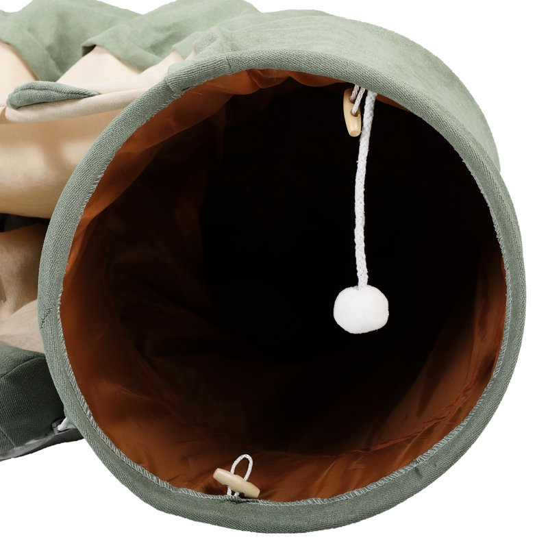 Tunnel télescopique pour le plaisir des animaux, fait de tissu, rembourré de coton PP, option de lit de plaisance lavable, matériau antidérapant