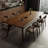 Nut-brown Rectangular Solid Wood Dining Table-1254118974