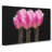 Row Of Pink Tulips In Abstract - Wrapped Canvas Print-55340286