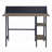Rustic Oak And Black 2-Shelf Writing Desk With H-Shaped Base