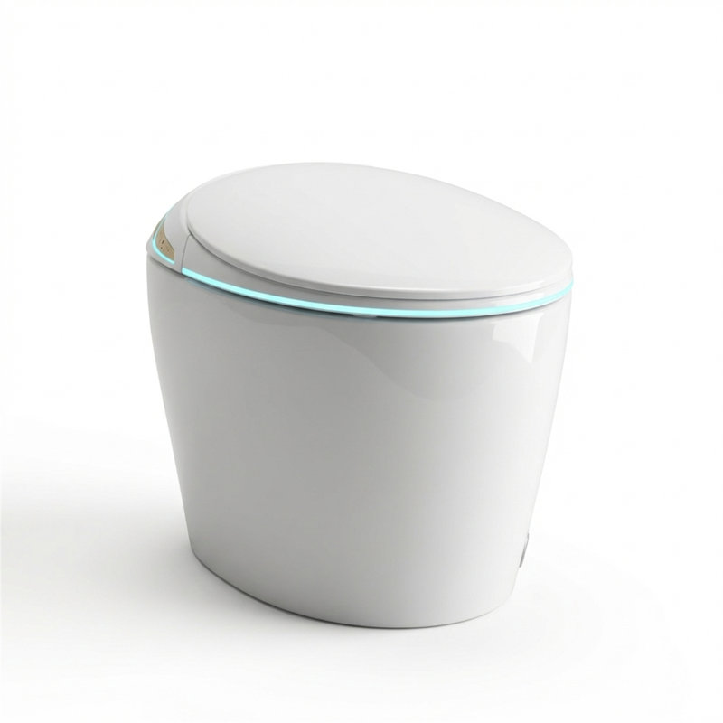 One Piece Smart Toilet with Bidet Built In, Auto Open/Close Seat, Foot Sensor Flush, Night Light, Warm Water Wash & Dryer, Heated Seat, Remote Control, White