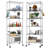 Manry 72" H x 23.2" W x 13.78" D 5-Tier Chrome Shelving Unit with Wheels, Side Hooks