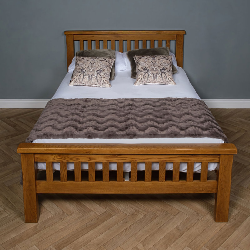 Westow Oak 5Ft Kingsize Oak Bed Frame, Double (4'6), Brown