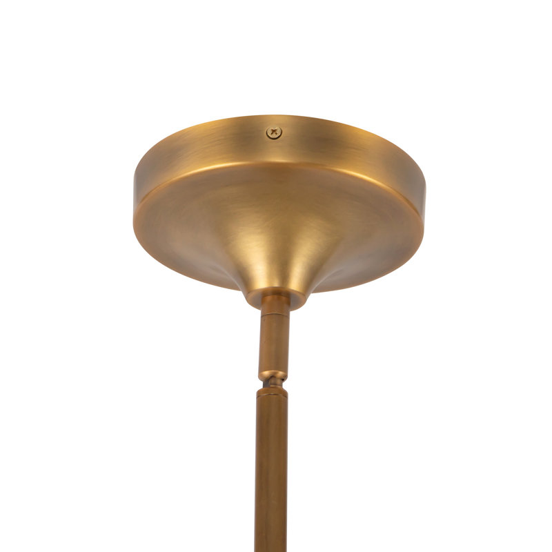 Reese 12 - Light Chandelier, Vintage Brass/Amber Glass
