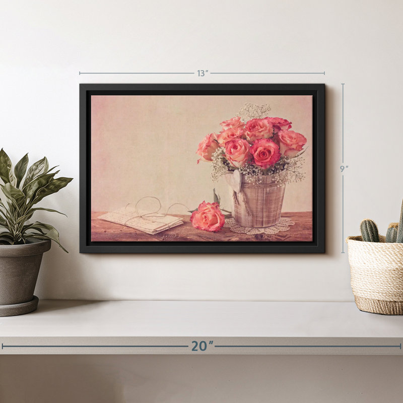 «Vintage Roses», reproduction sur toile, H 9 po x l 13 po